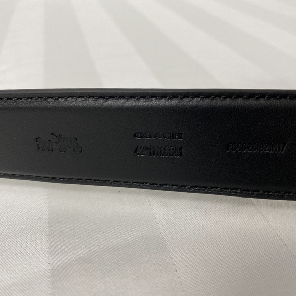 NWT Black Coach Dress Plaque Belt Signature Print - Picture 5 of 6